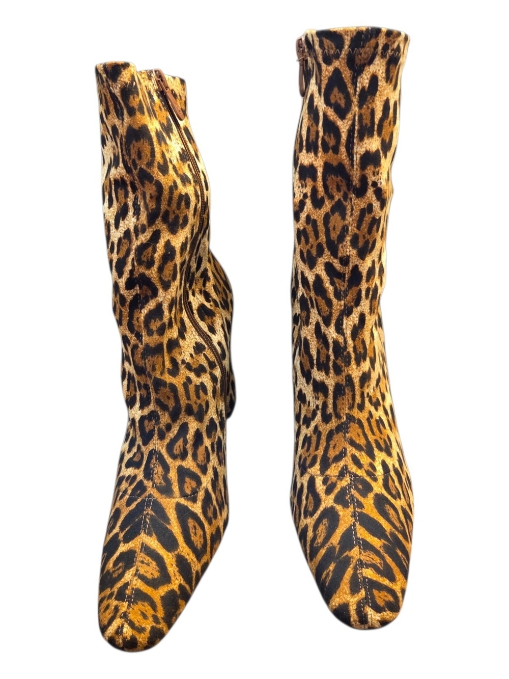 RAID Women's Leopard Faux Suede Pointed-Toe Sock Boots - Size 11 (UK 9) - Picture 3 of 8